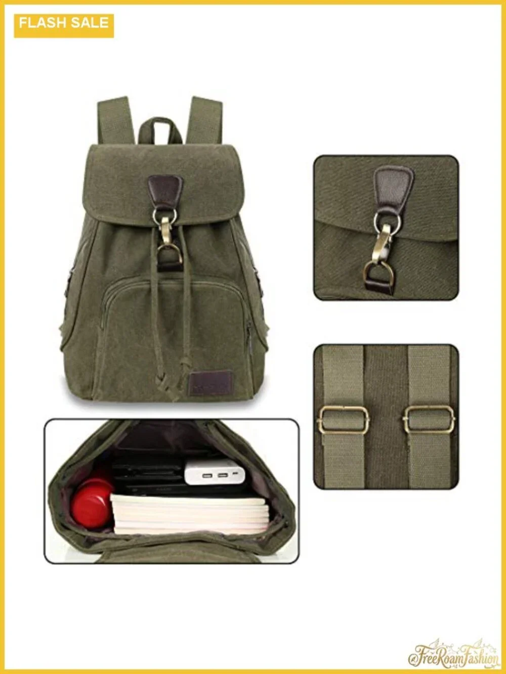 Canvas Fashion Backpack Casual Outdoor Daypack Multipurpose Rucksack Hiking